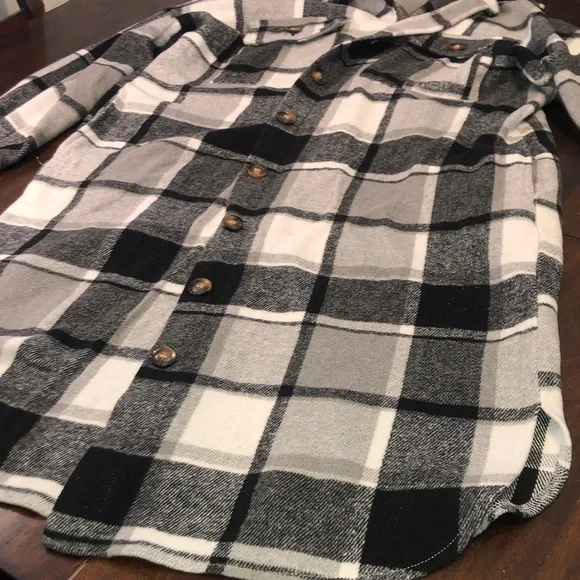Plaid Button-Up Shirt Jacket - Picture 10 of 14